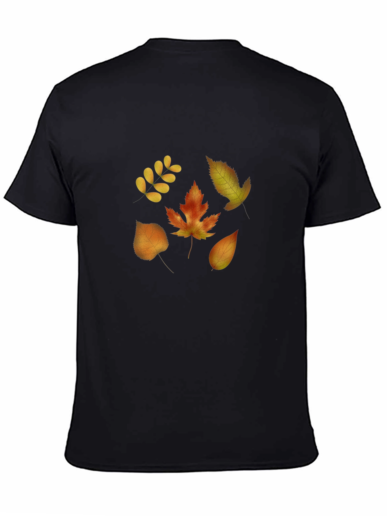 Autumn Leaves Graphic Tee - Black Short Sleeve