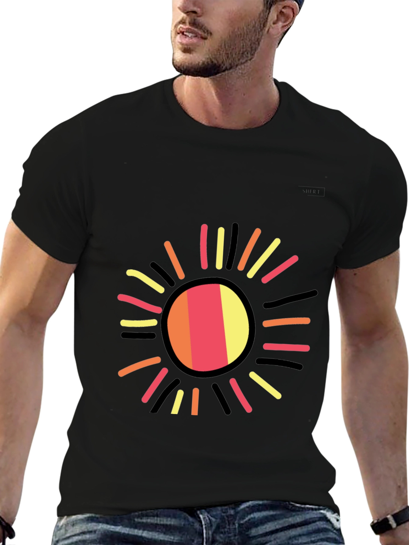 Radiant Sun Graphic Black T-Shirt