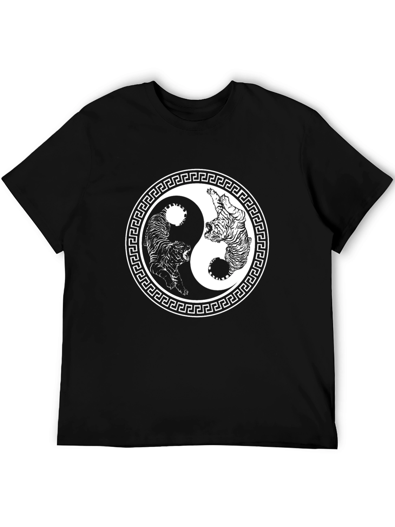 Yin Yang Tiger Graphic Tee - Classic Black T-Shirt