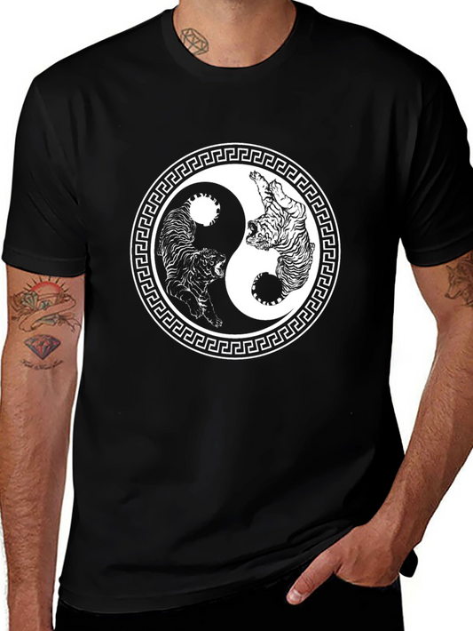 Yin Yang Tiger Graphic Tee - Classic Black T-Shirt