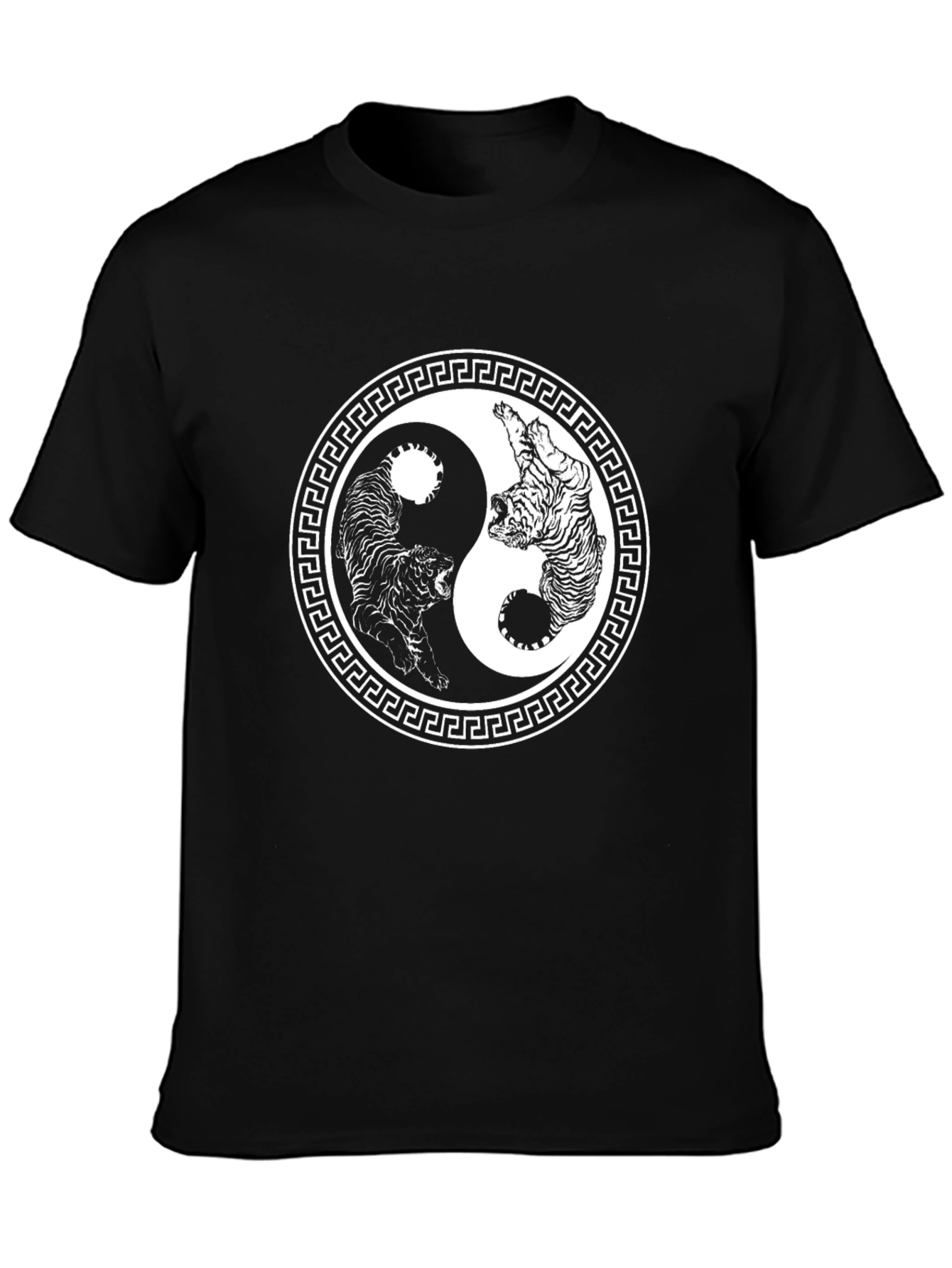 Yin Yang Tiger Graphic Tee - Classic Black T-Shirt