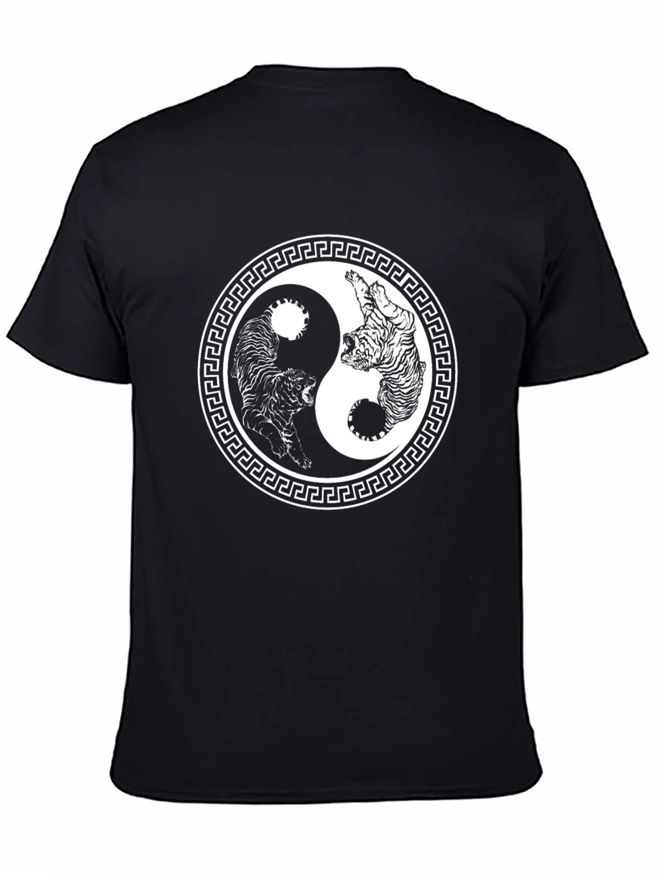 Yin Yang Tiger Graphic Tee - Classic Black T-Shirt