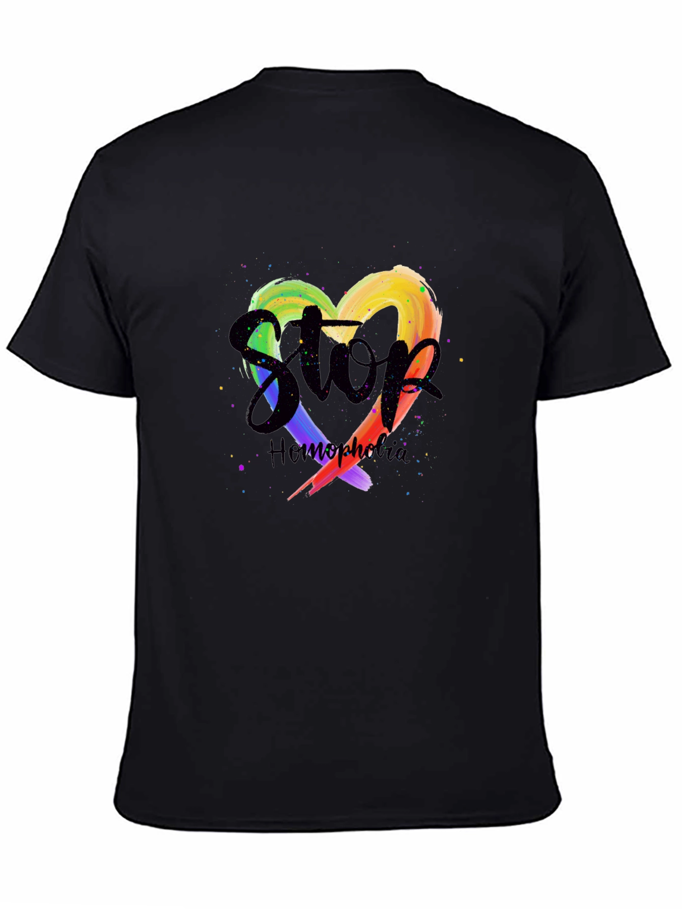 Stop Homophobia Rainbow Heart T-Shirt