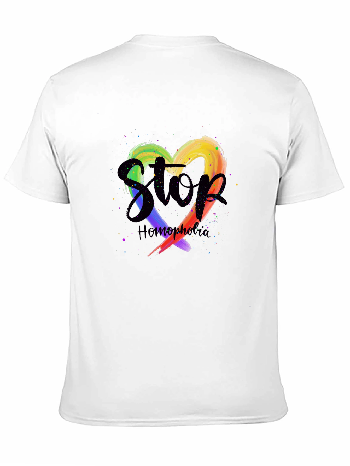Stop Homophobia Rainbow Heart T-Shirt