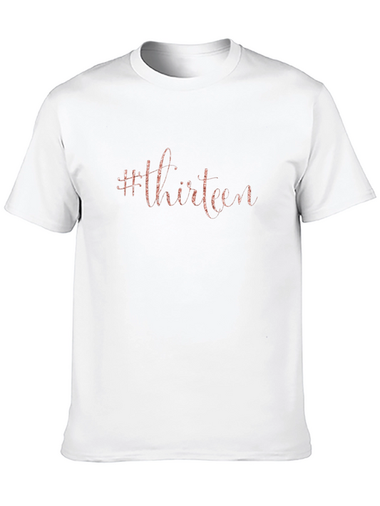 #Thirteen Graphic Print Black T-Shirt - Stylish Birthday Tee