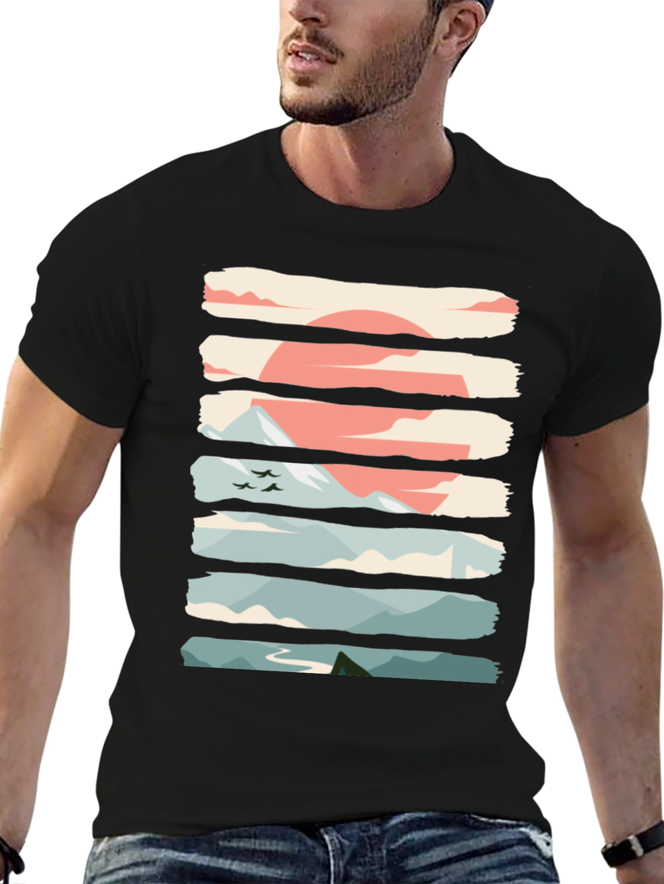 Nature Graphic T-Shirt - Mountain Sunrise