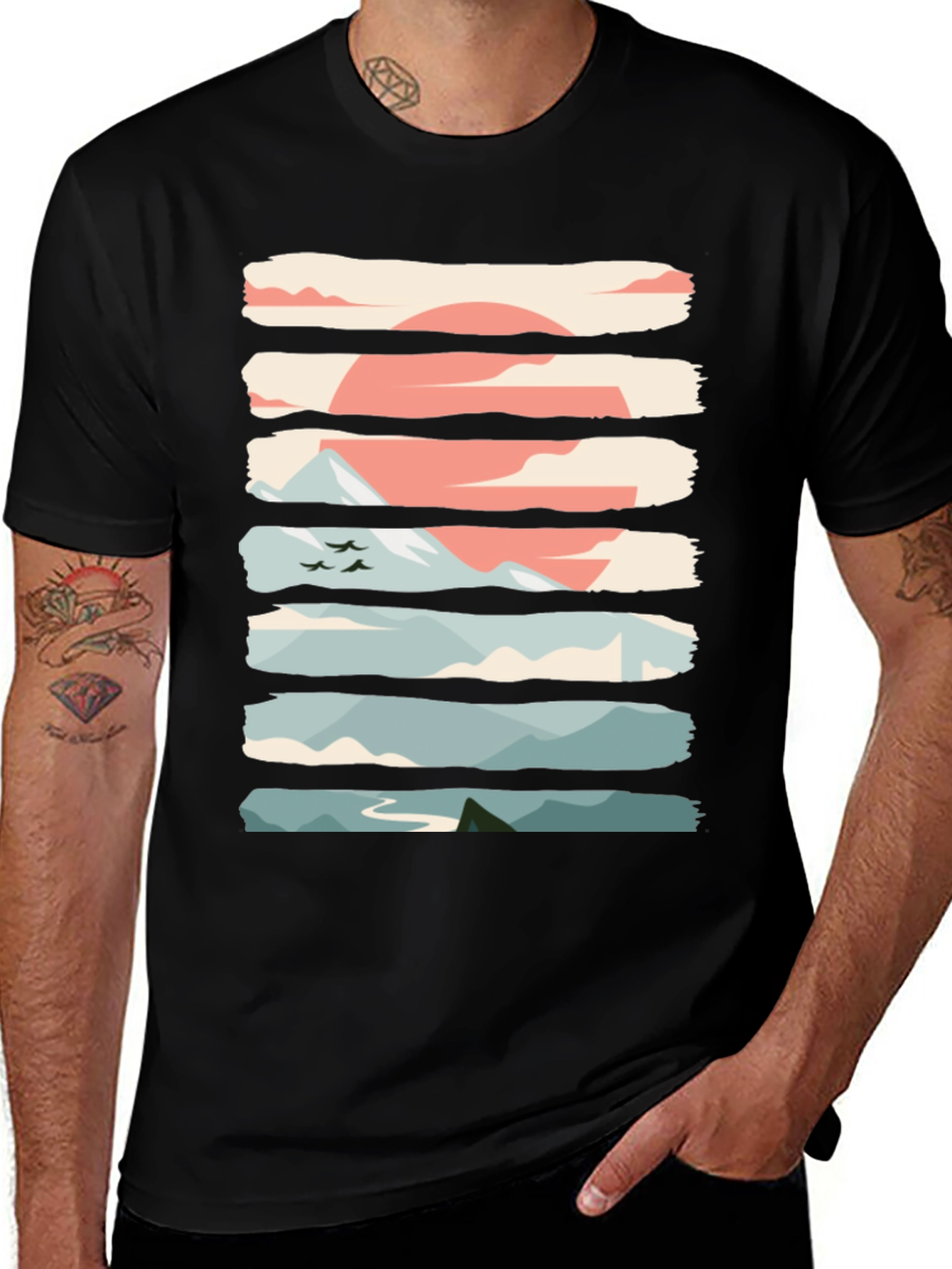 Nature Graphic T-Shirt - Mountain Sunrise