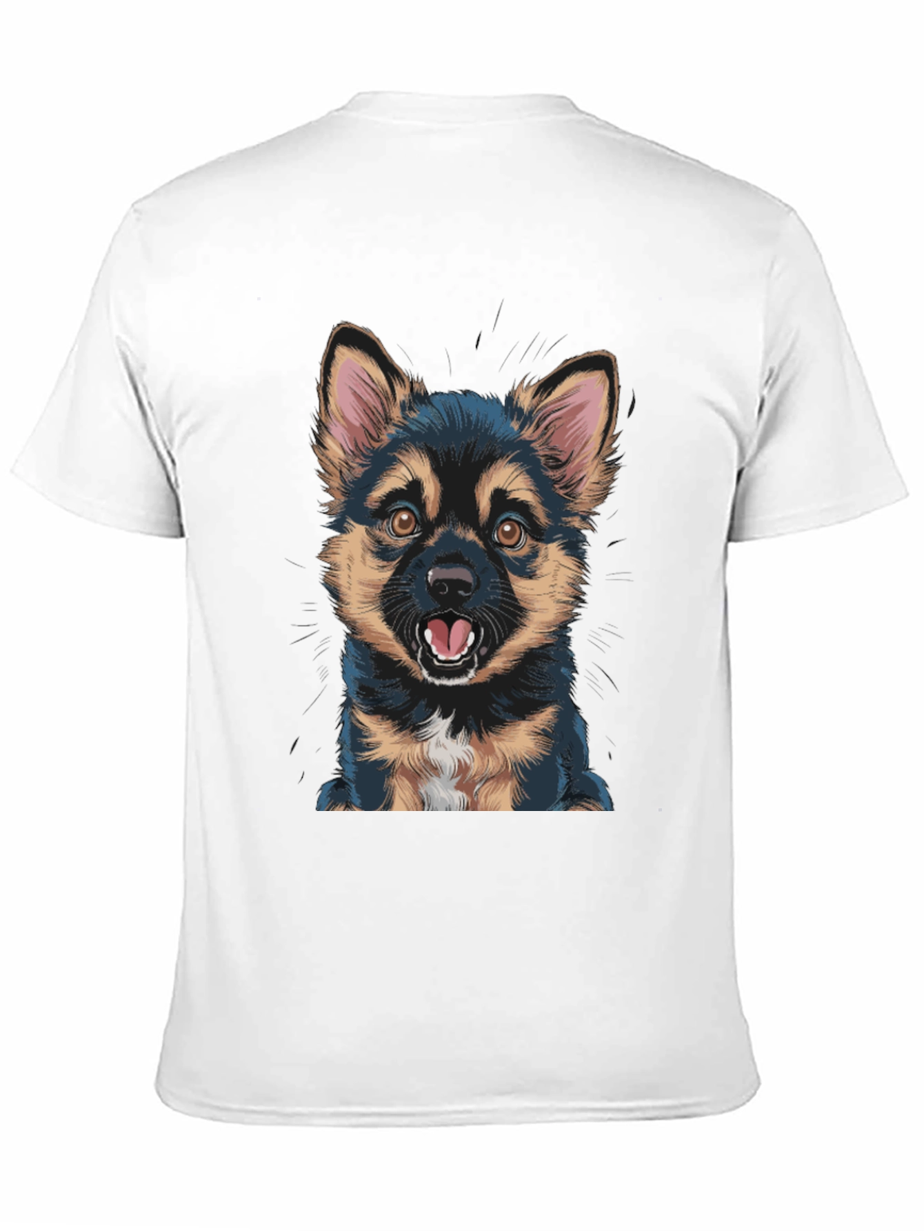 Cute Puppy Graphic Black T-Shirt
