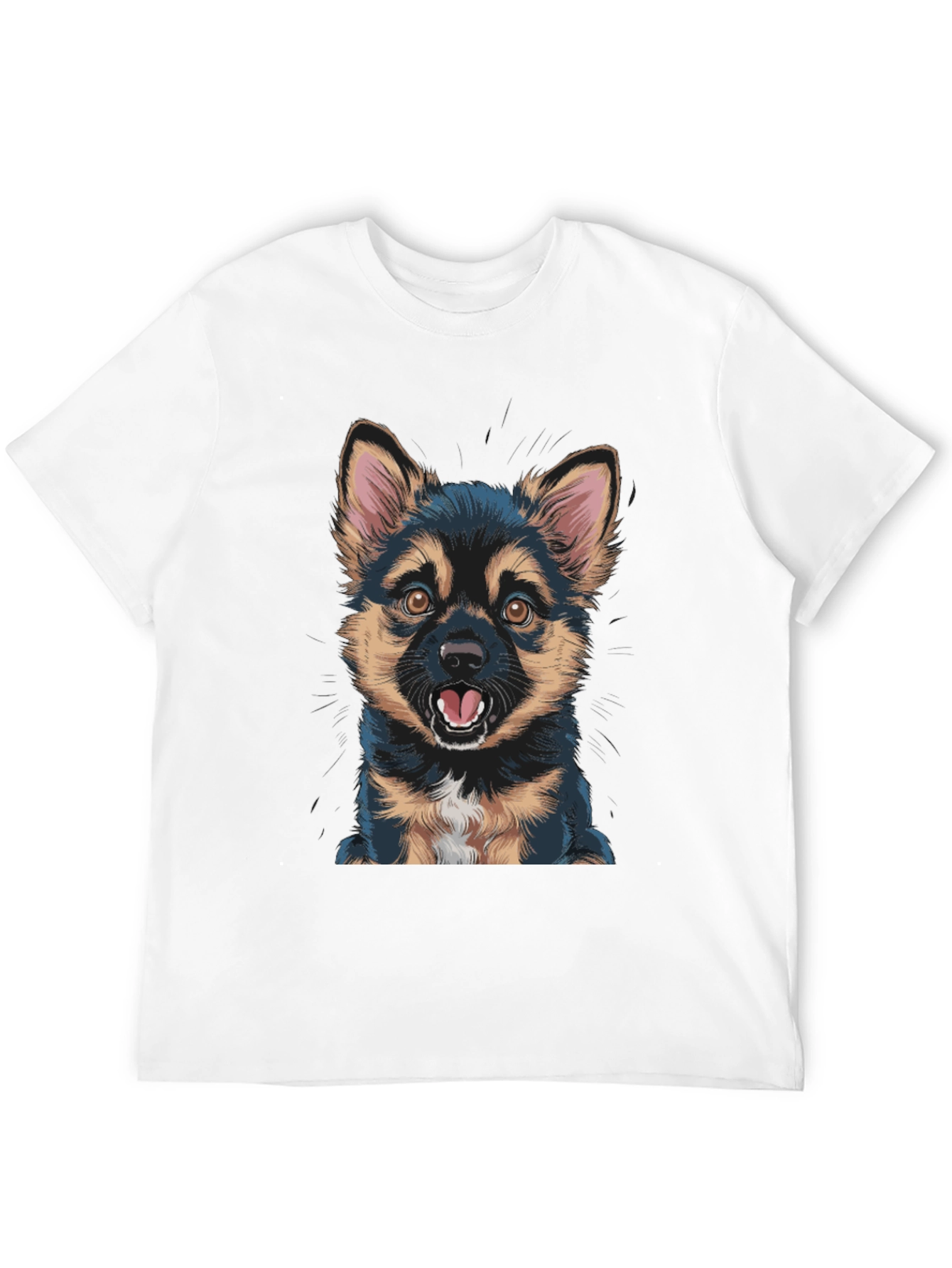 Cute Puppy Graphic Black T-Shirt