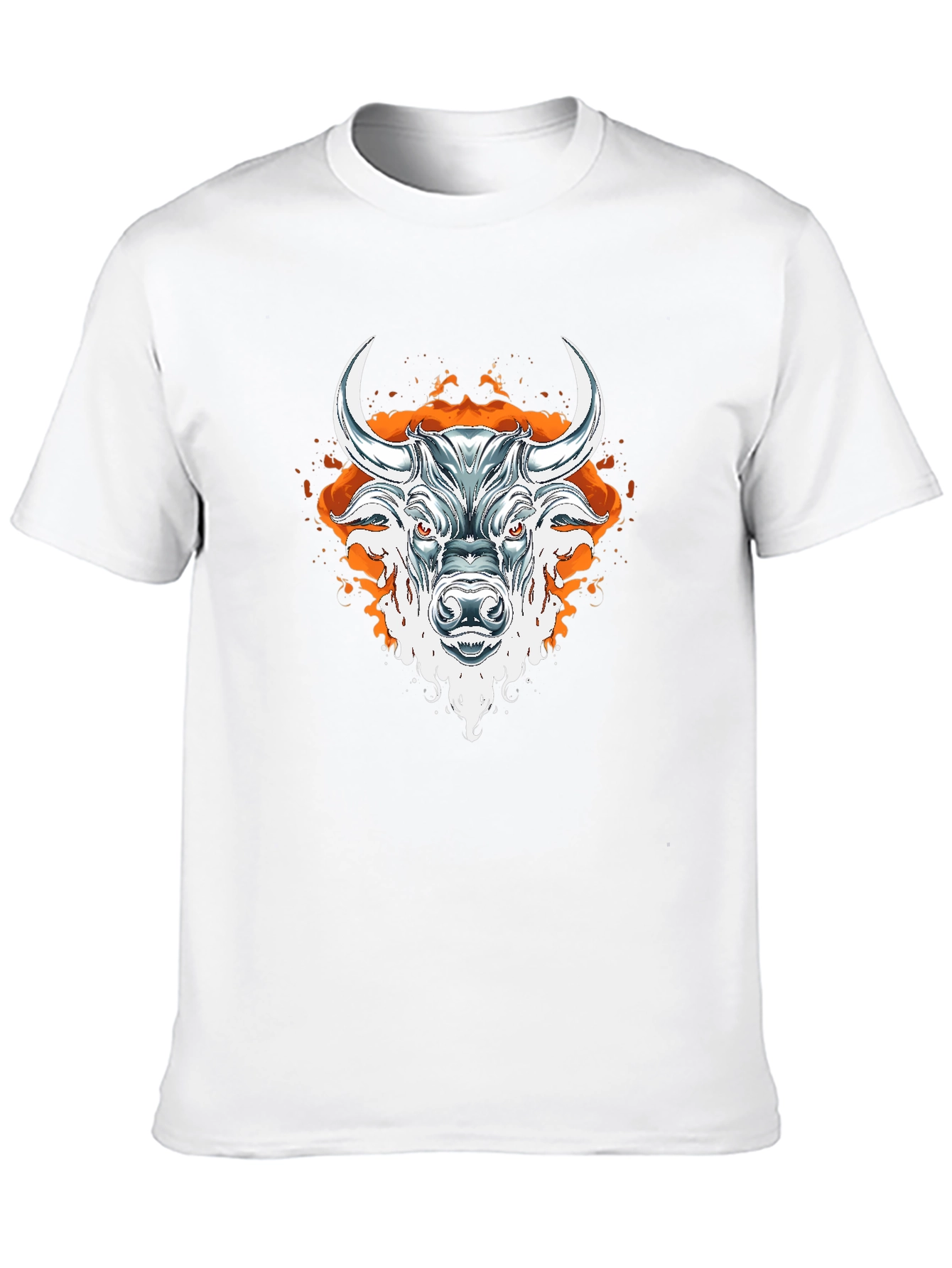 Fiery Bull Graphic Tee - Bold Black T-Shirt