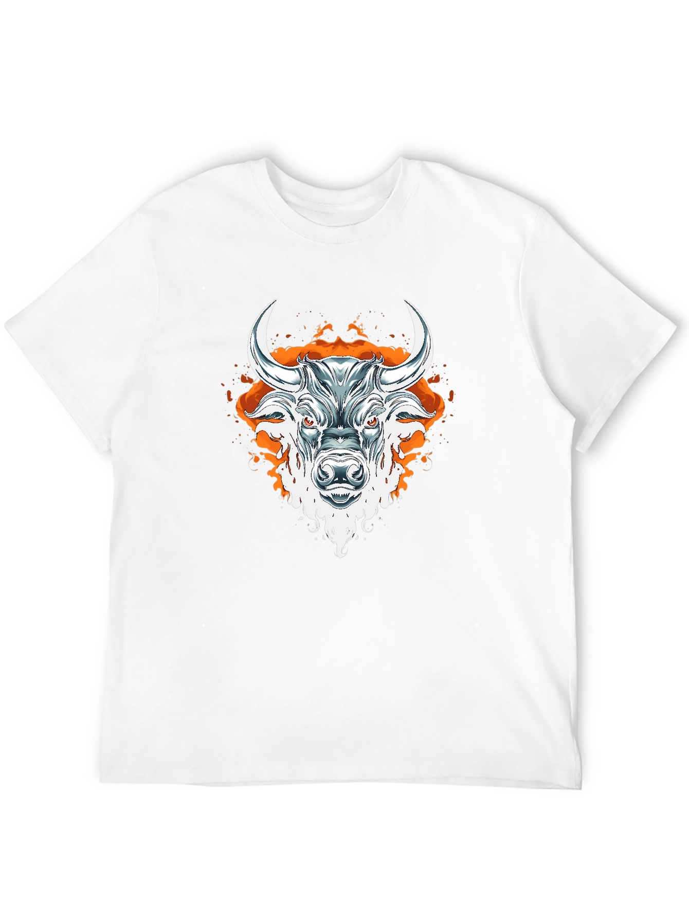 Fiery Bull Graphic Tee - Bold Black T-Shirt