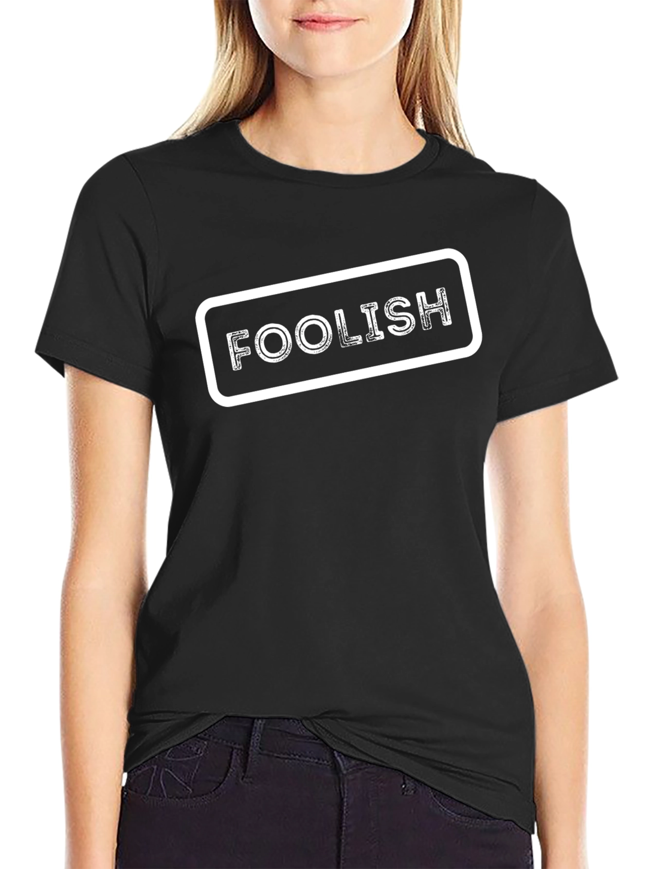Foolish Graphic Tee - Black Cotton Blend