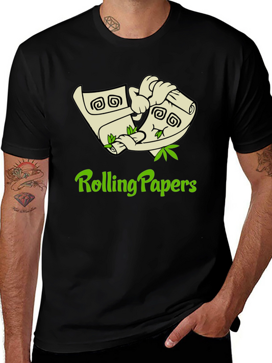 Rolling Papers Graphic Tee - Black Cotton T-Shirt