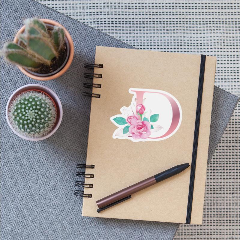 ALPHABET LETTER D IN FLORAL STYLE