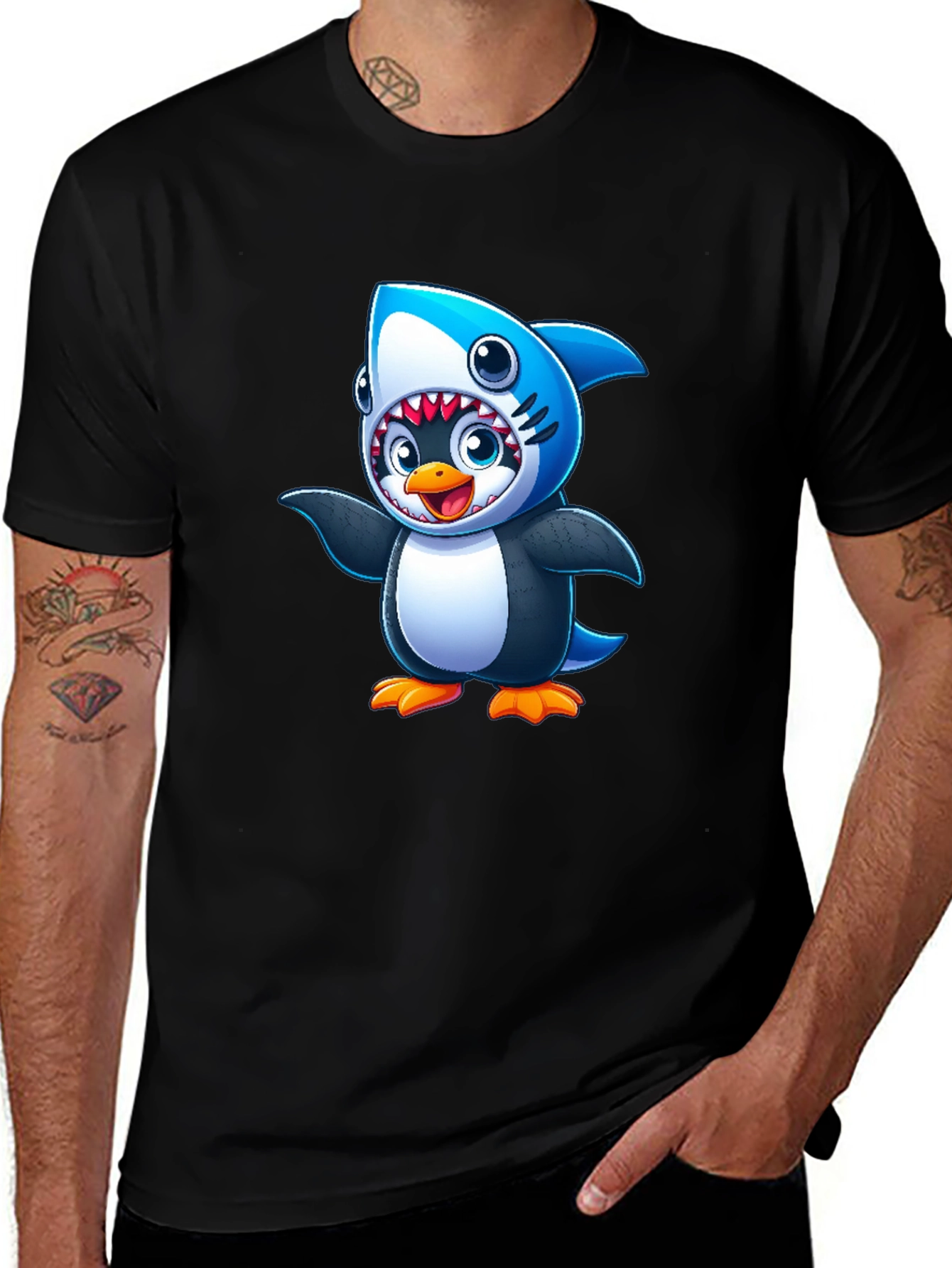 Penguin Shark Costume T-Shirt
