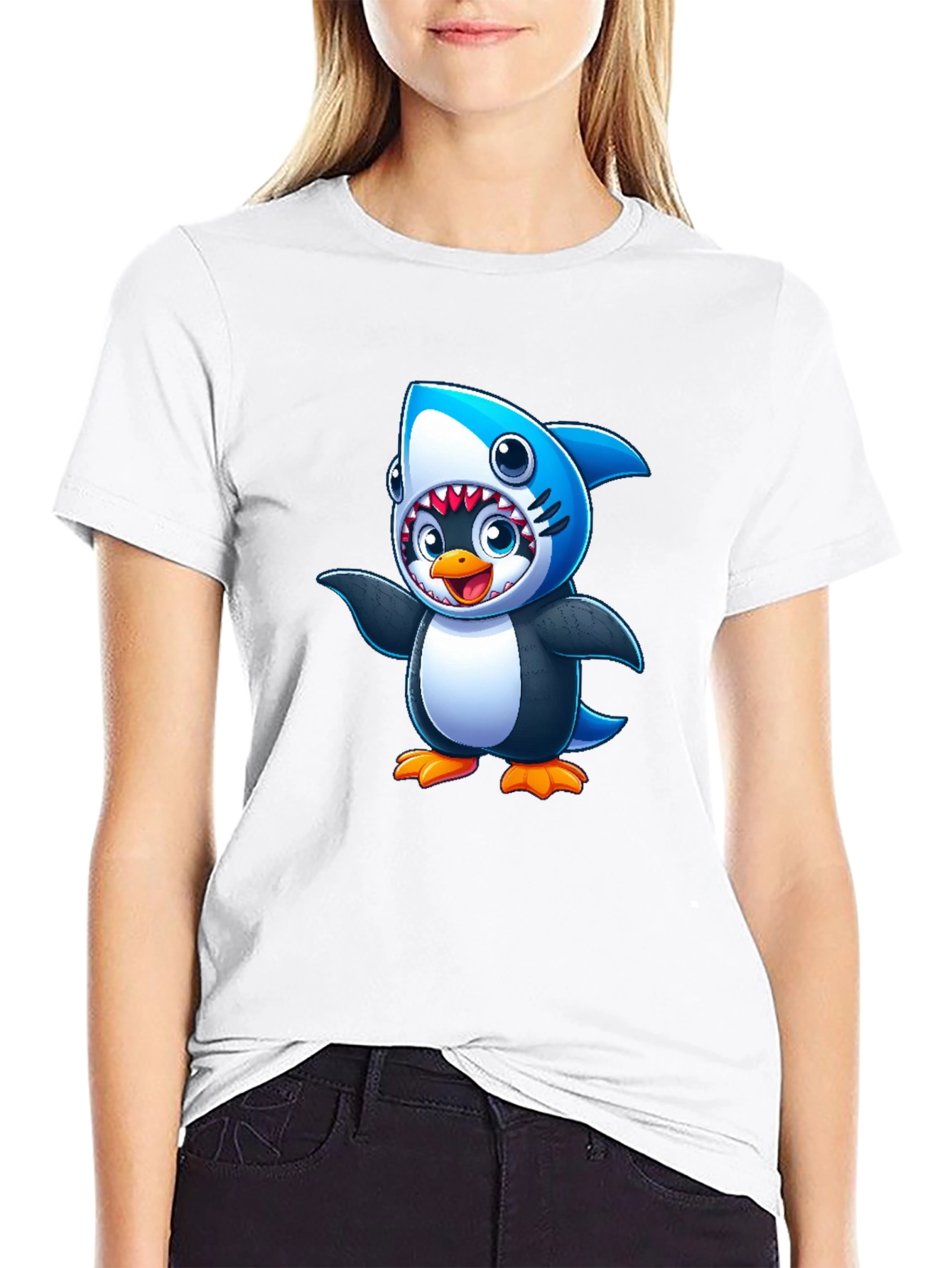 Penguin Shark Costume T-Shirt