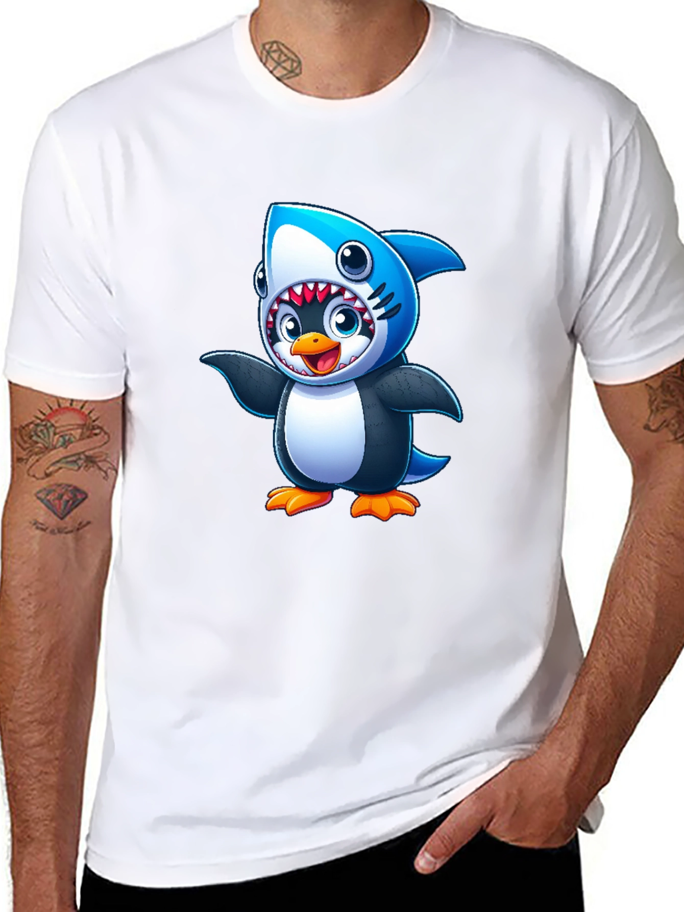 Penguin Shark Costume T-Shirt