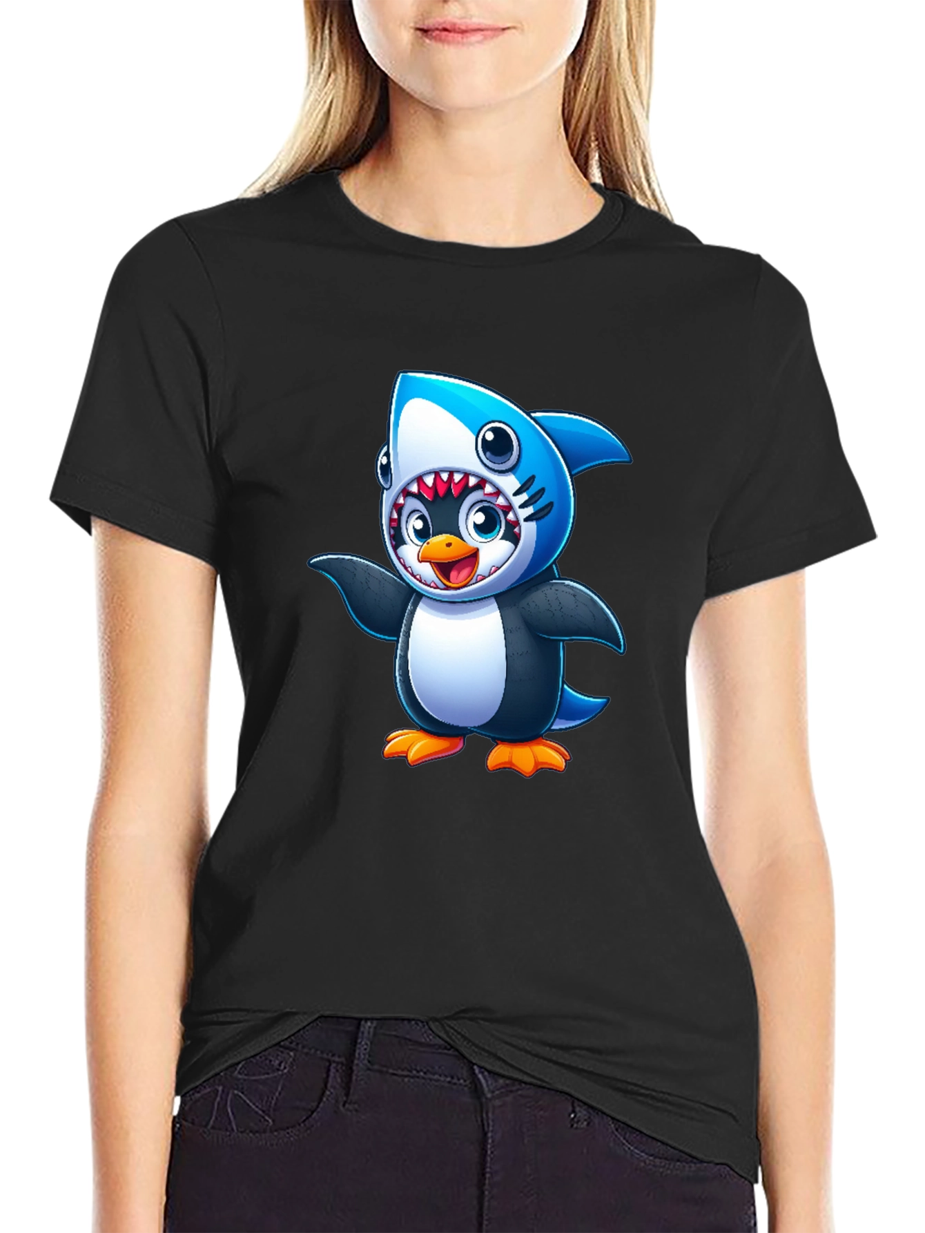 Penguin Shark Costume T-Shirt