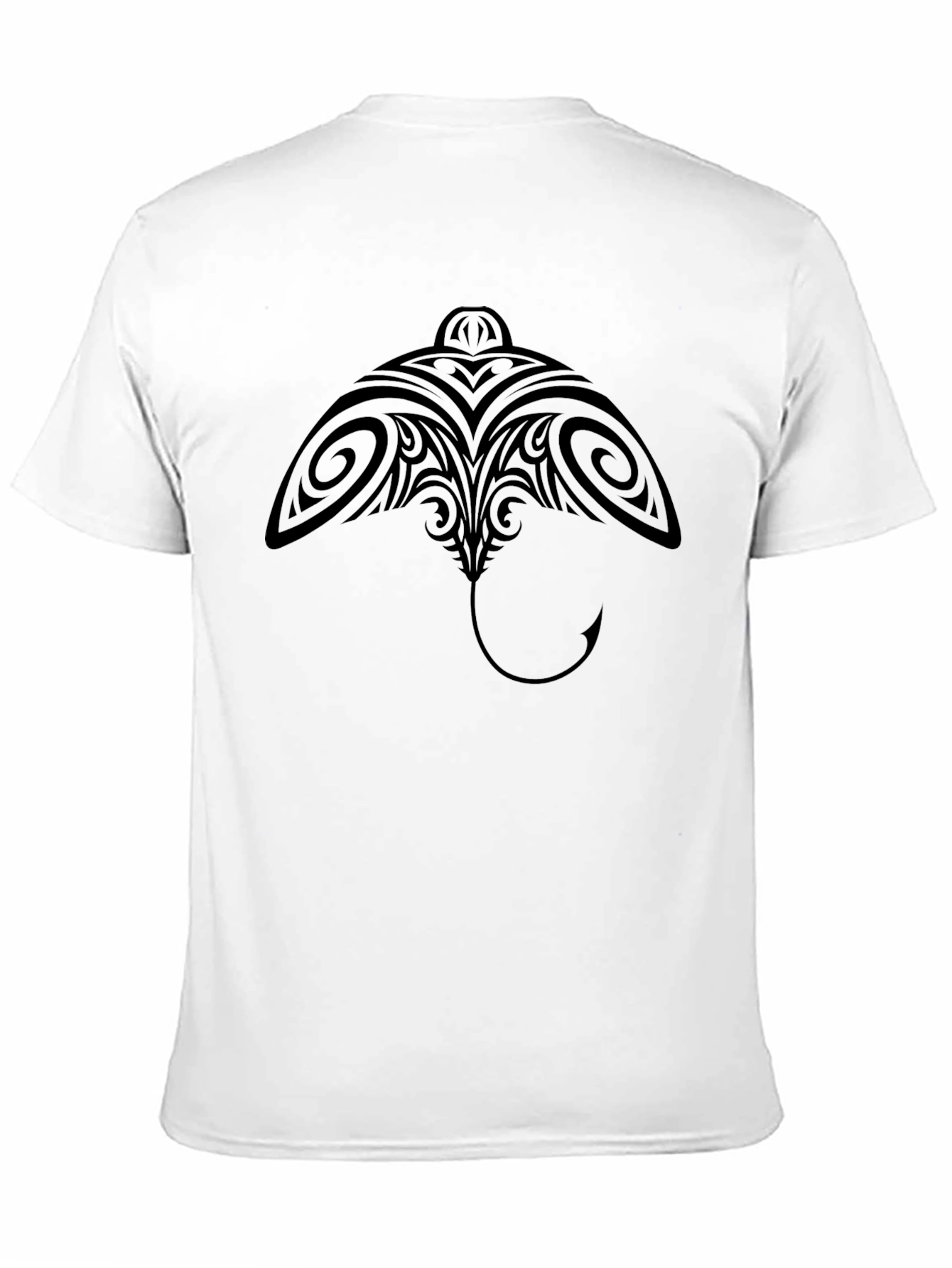 Tribal Stingray Graphic T-Shirt - Black