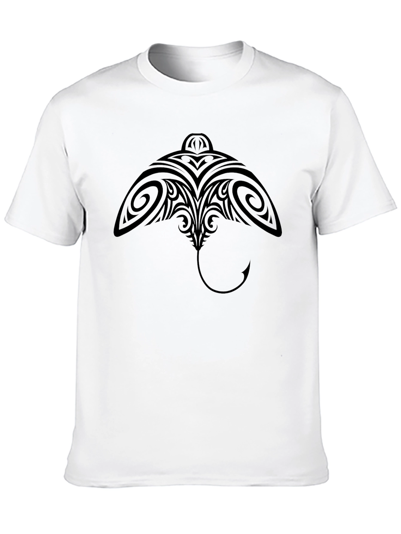 Tribal Stingray Graphic T-Shirt - Black