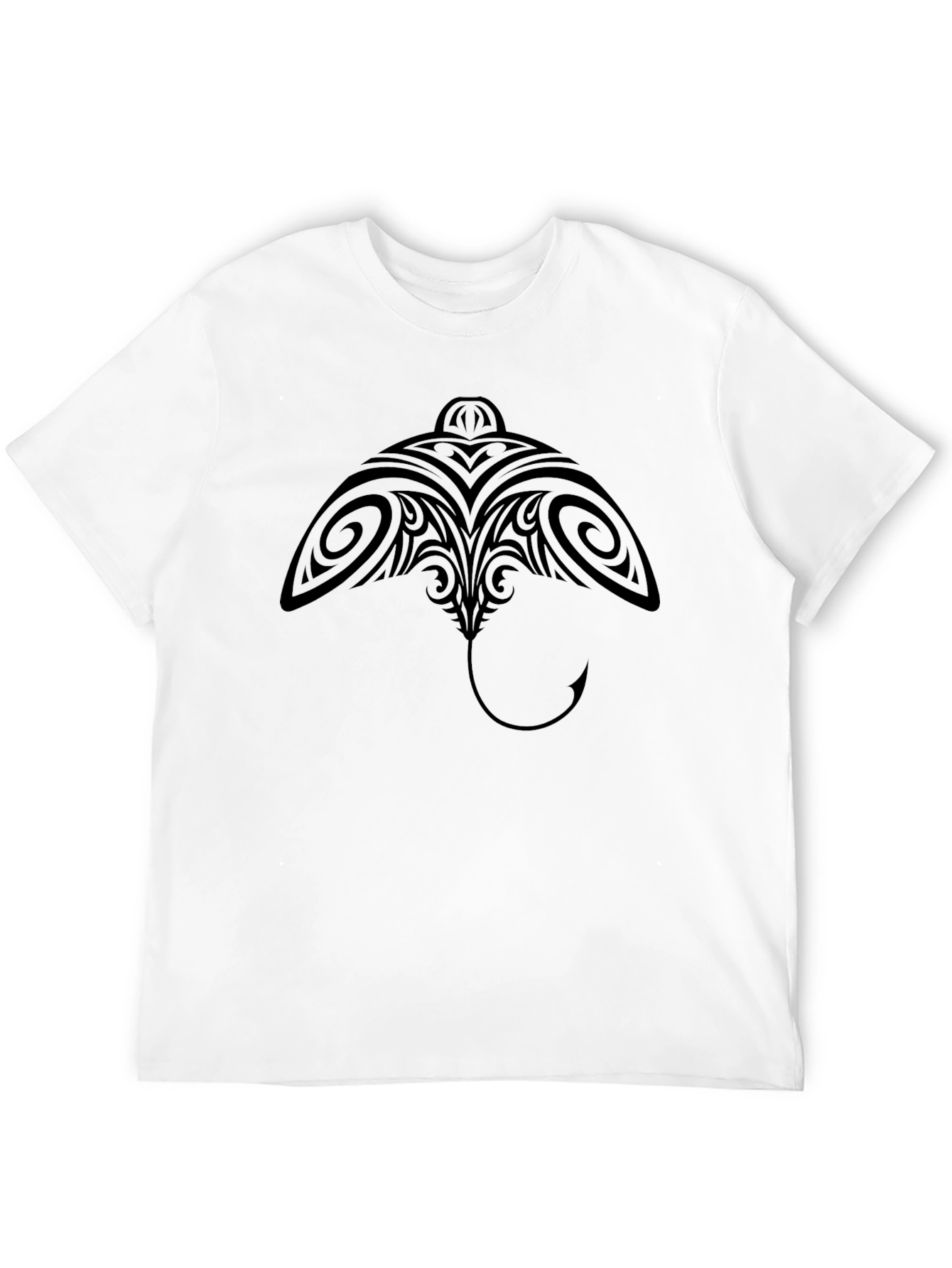 Tribal Stingray Graphic T-Shirt - Black
