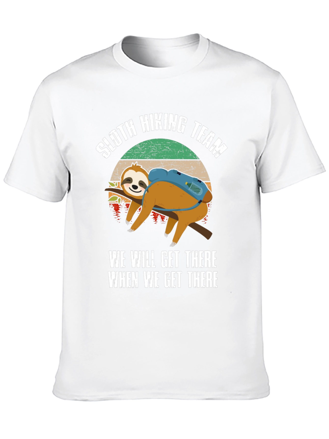 Sloth Hiking Team Funny Graphic T-Shirt
