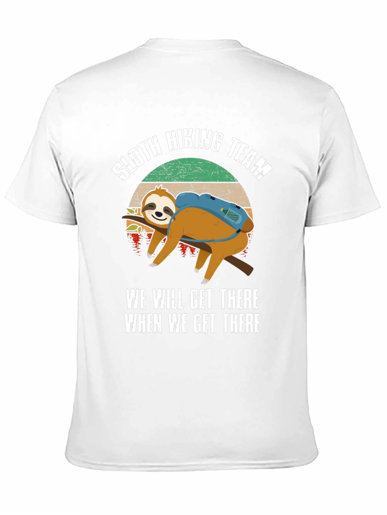 Sloth Hiking Team Funny Graphic T-Shirt