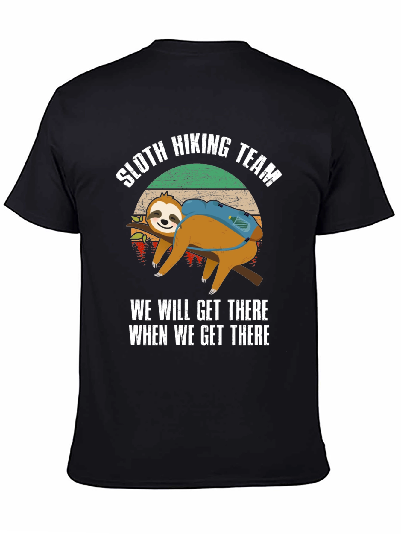 Sloth Hiking Team Funny Graphic T-Shirt