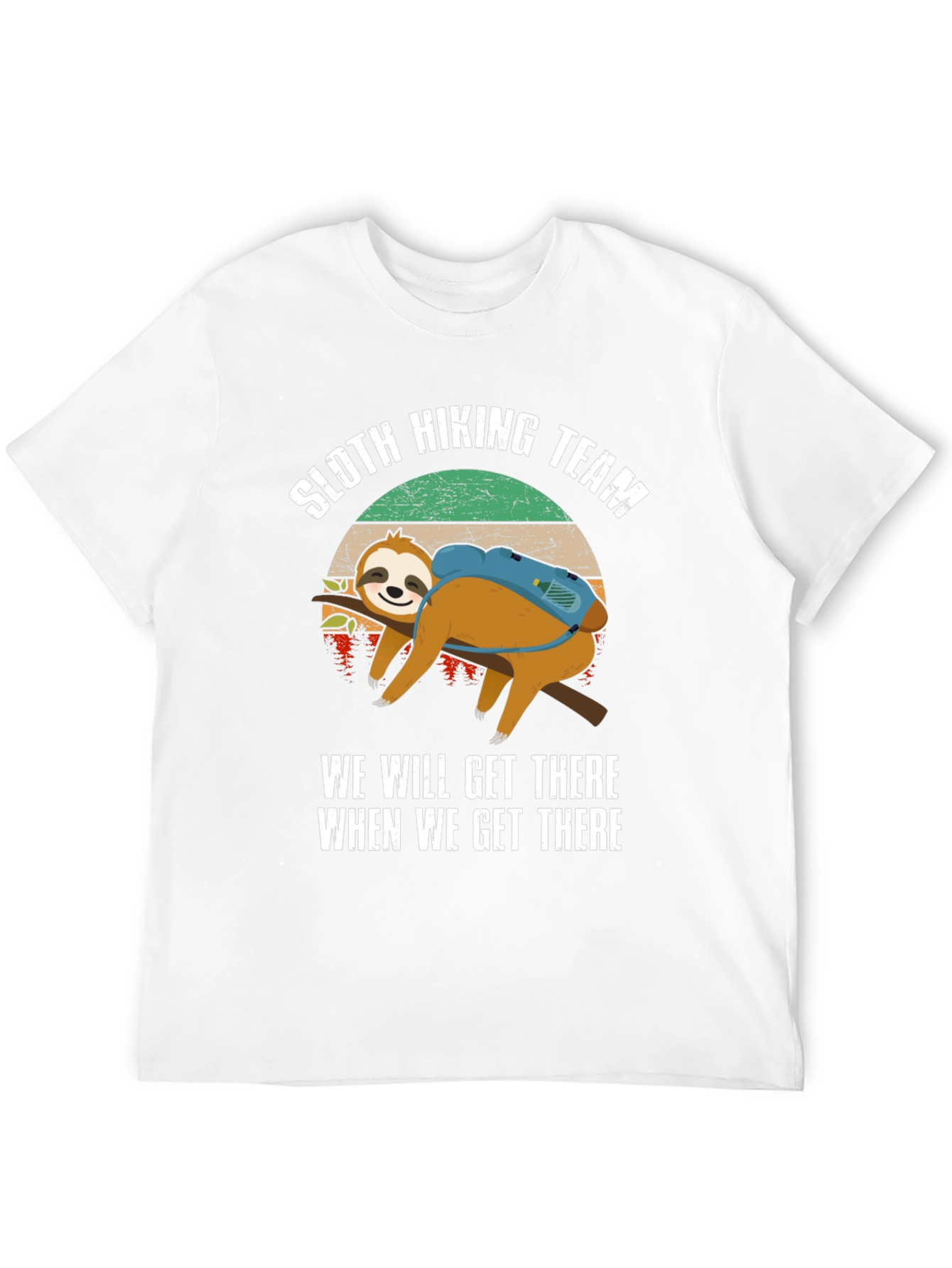 Sloth Hiking Team Funny Graphic T-Shirt