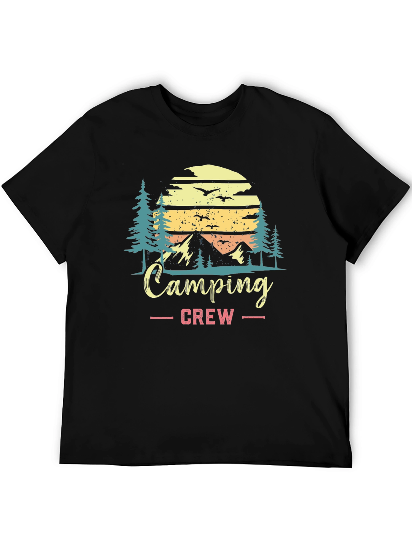 Camping Crew Black Graphic T-Shirt