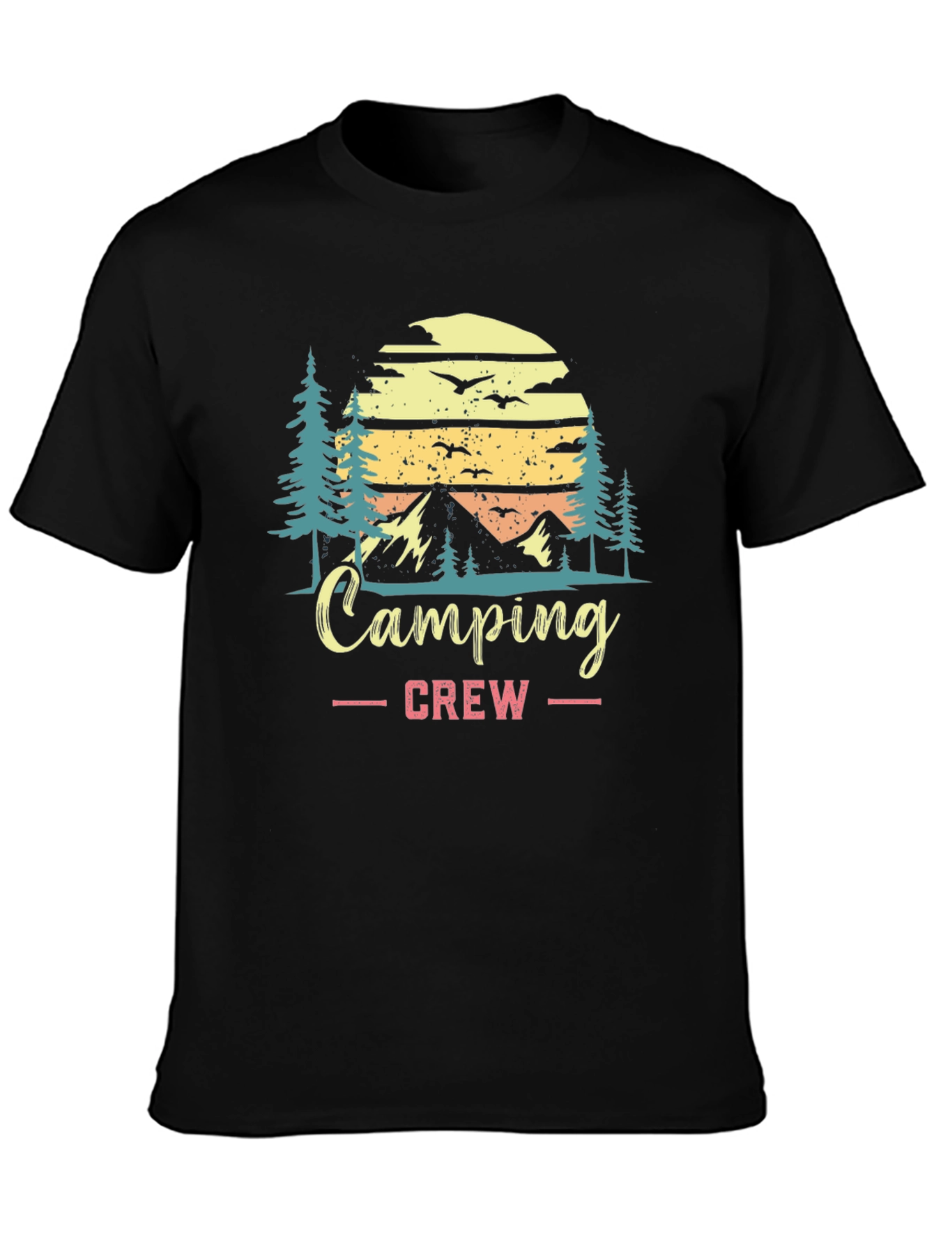 Camping Crew Black Graphic T-Shirt