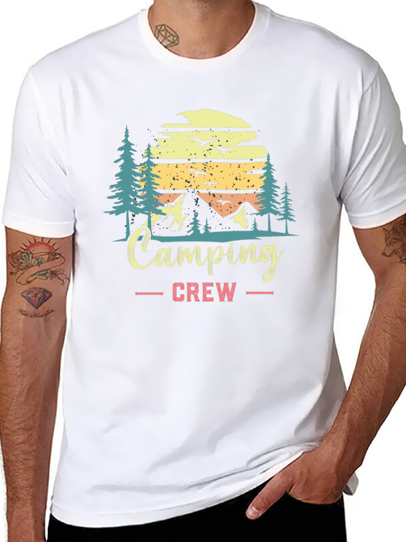 Camping Crew Black Graphic T-Shirt