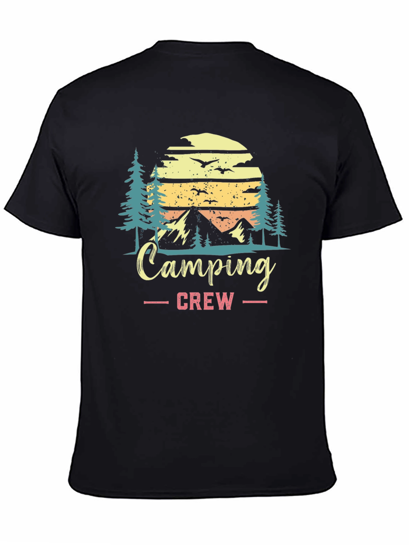 Camping Crew Black Graphic T-Shirt