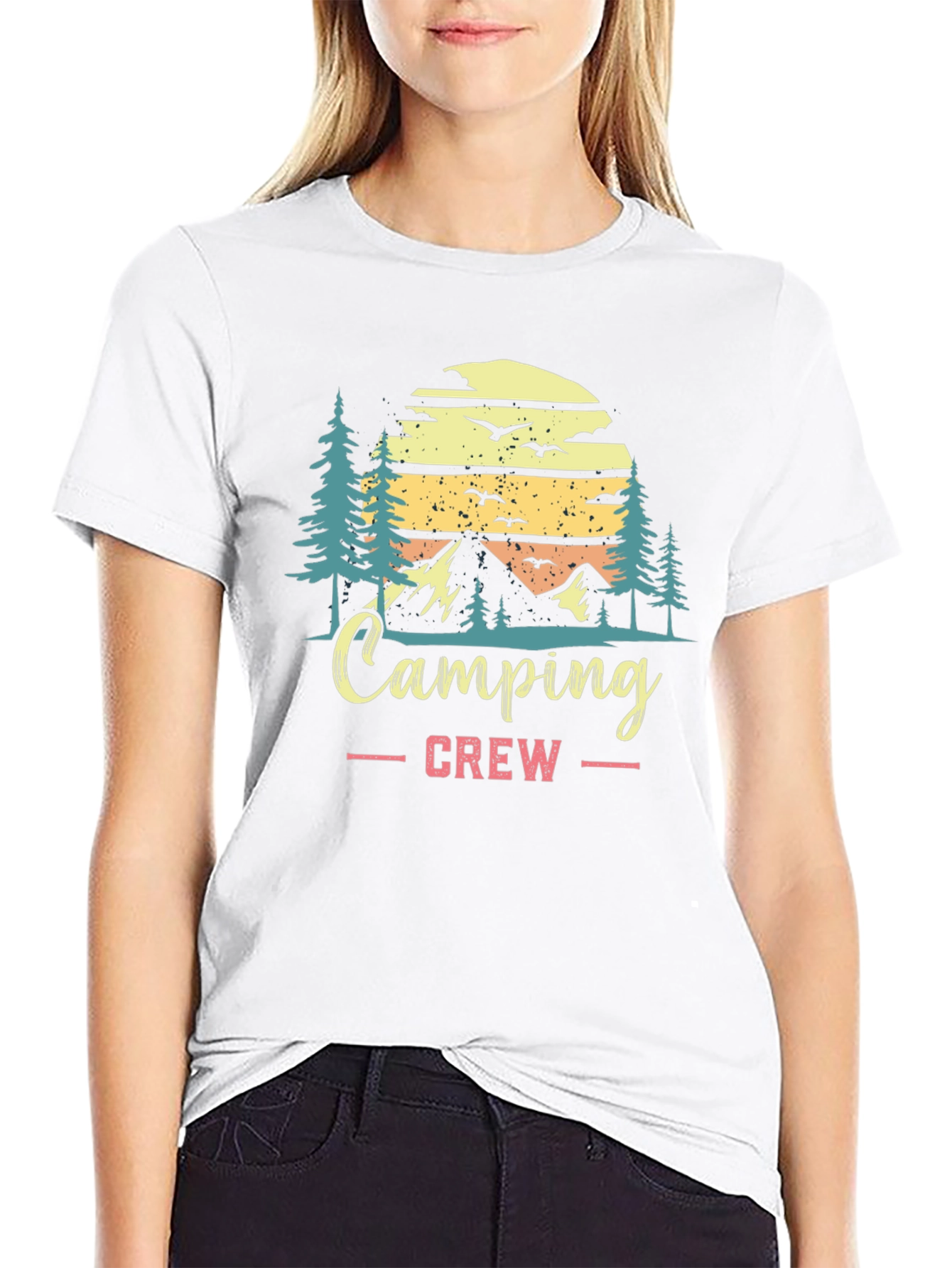 Camping Crew Black Graphic T-Shirt