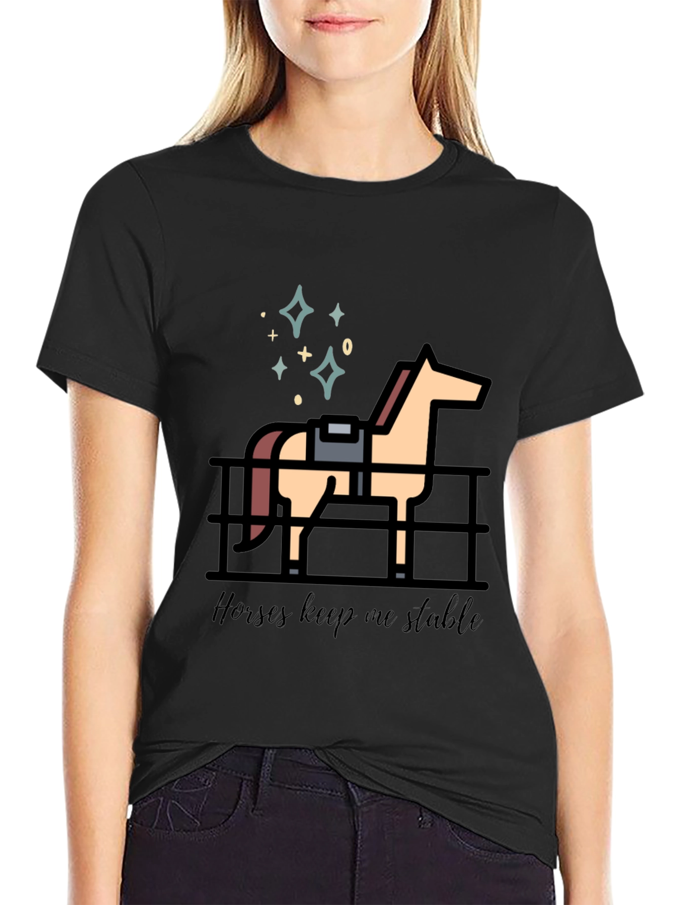 Horses Keep Me Stable Graphic T-Shirt