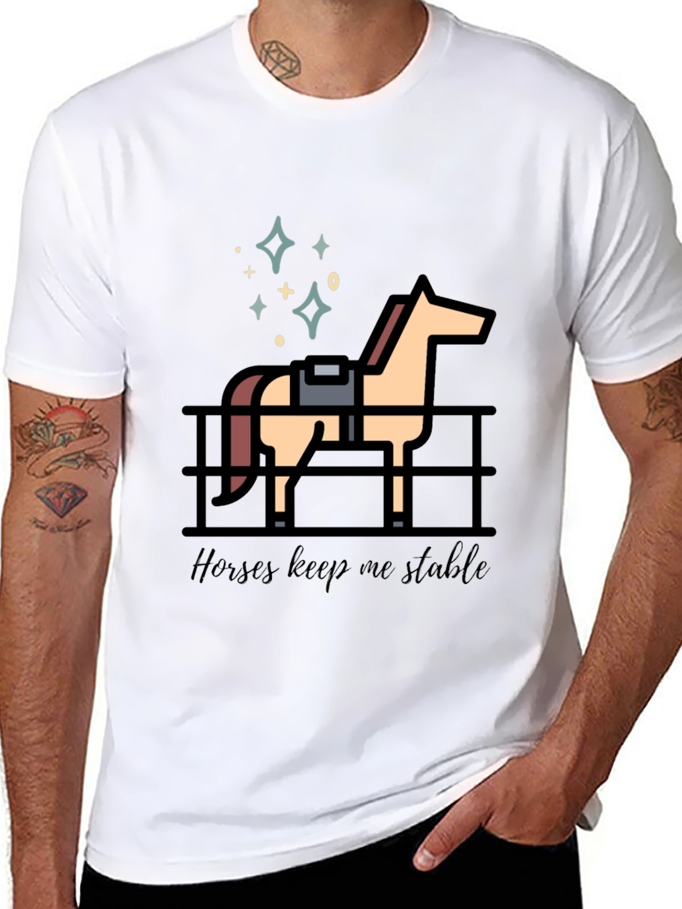 Horses Keep Me Stable Graphic T-Shirt