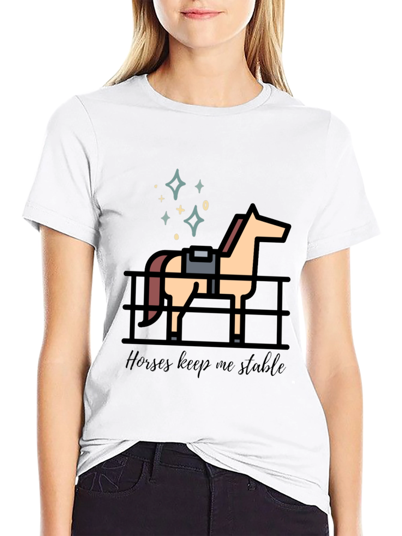 Horses Keep Me Stable Graphic T-Shirt
