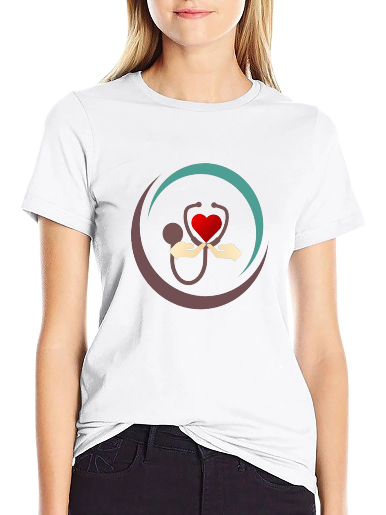 Healthcare Heart Hands Graphic T-Shirt