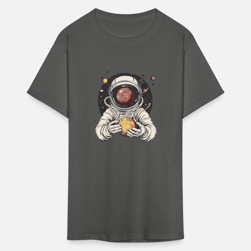 An astronaut holds the planet in his hands