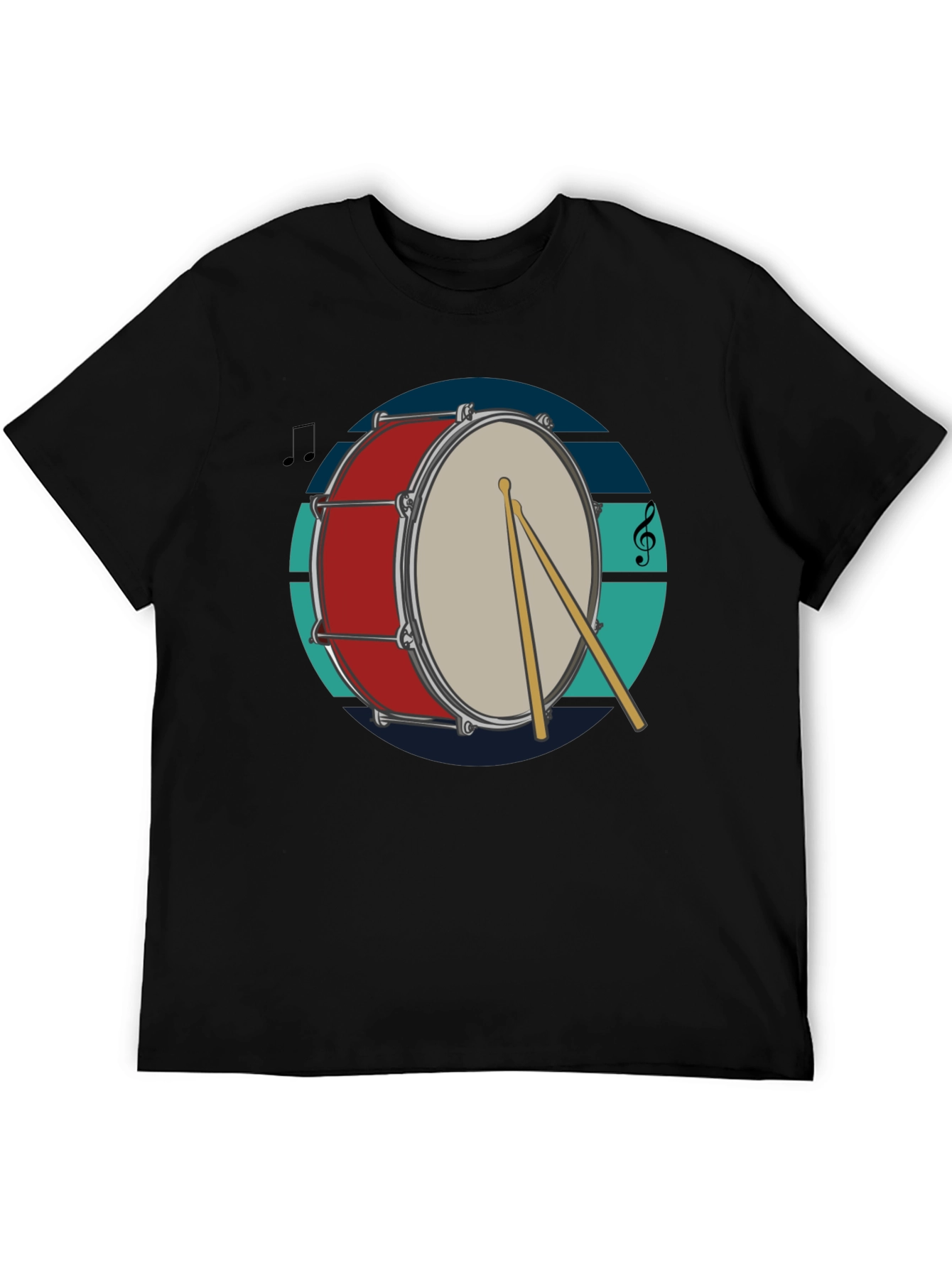 Drum Design Black T-Shirt