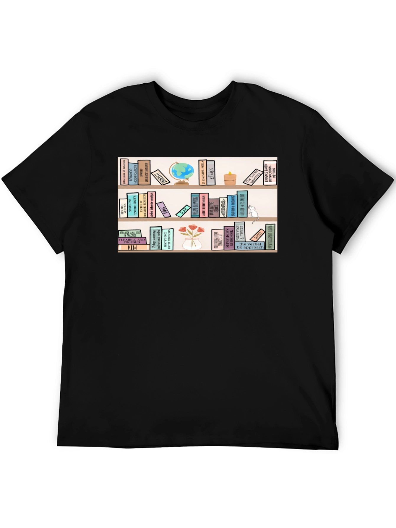 Bookworm T-Shirt | Library Bookshelf Design