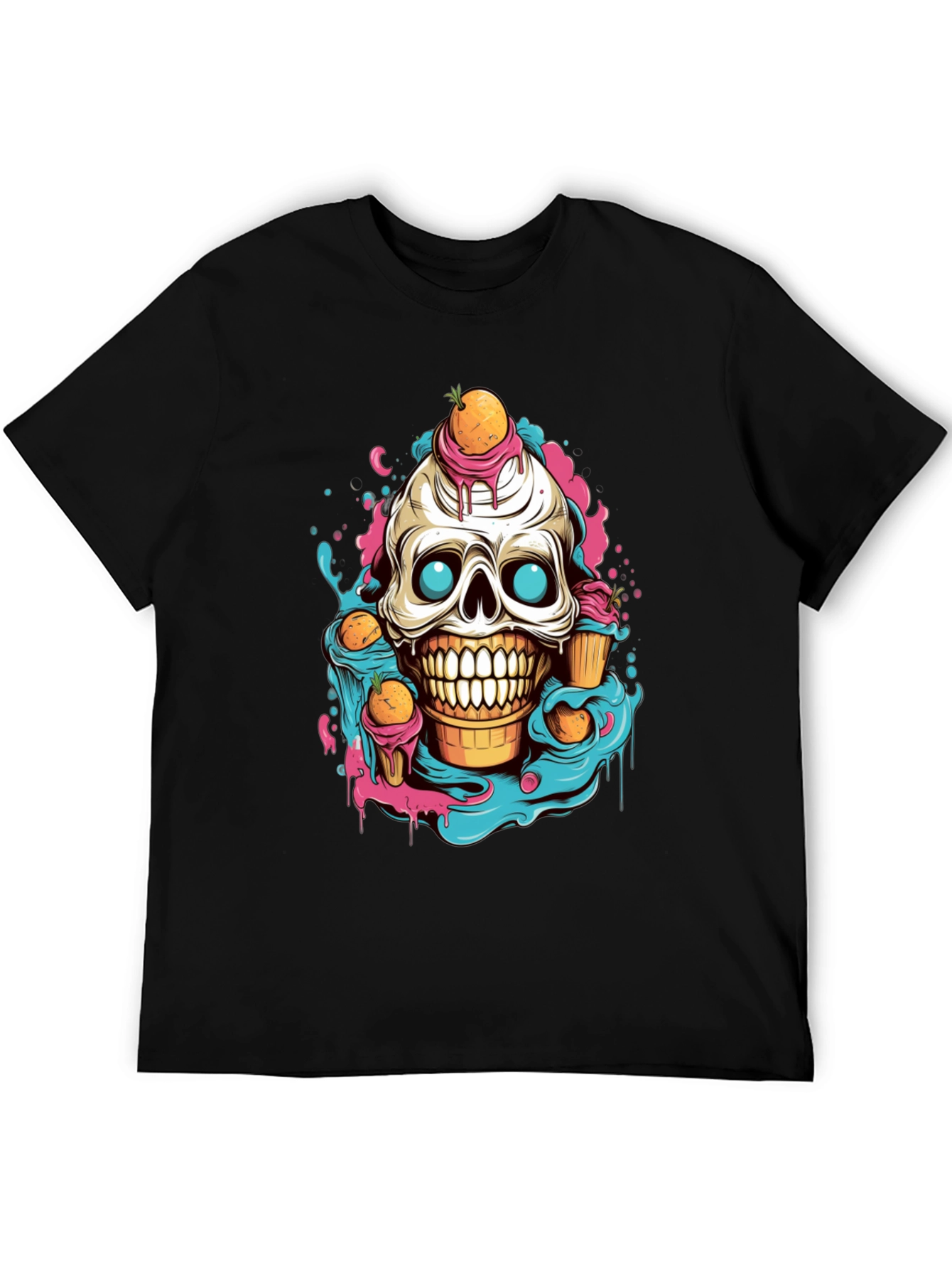 Skull Ice Cream Graphic T-Shirt