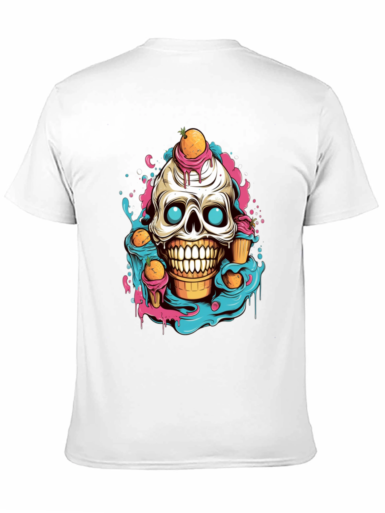Skull Ice Cream Graphic T-Shirt