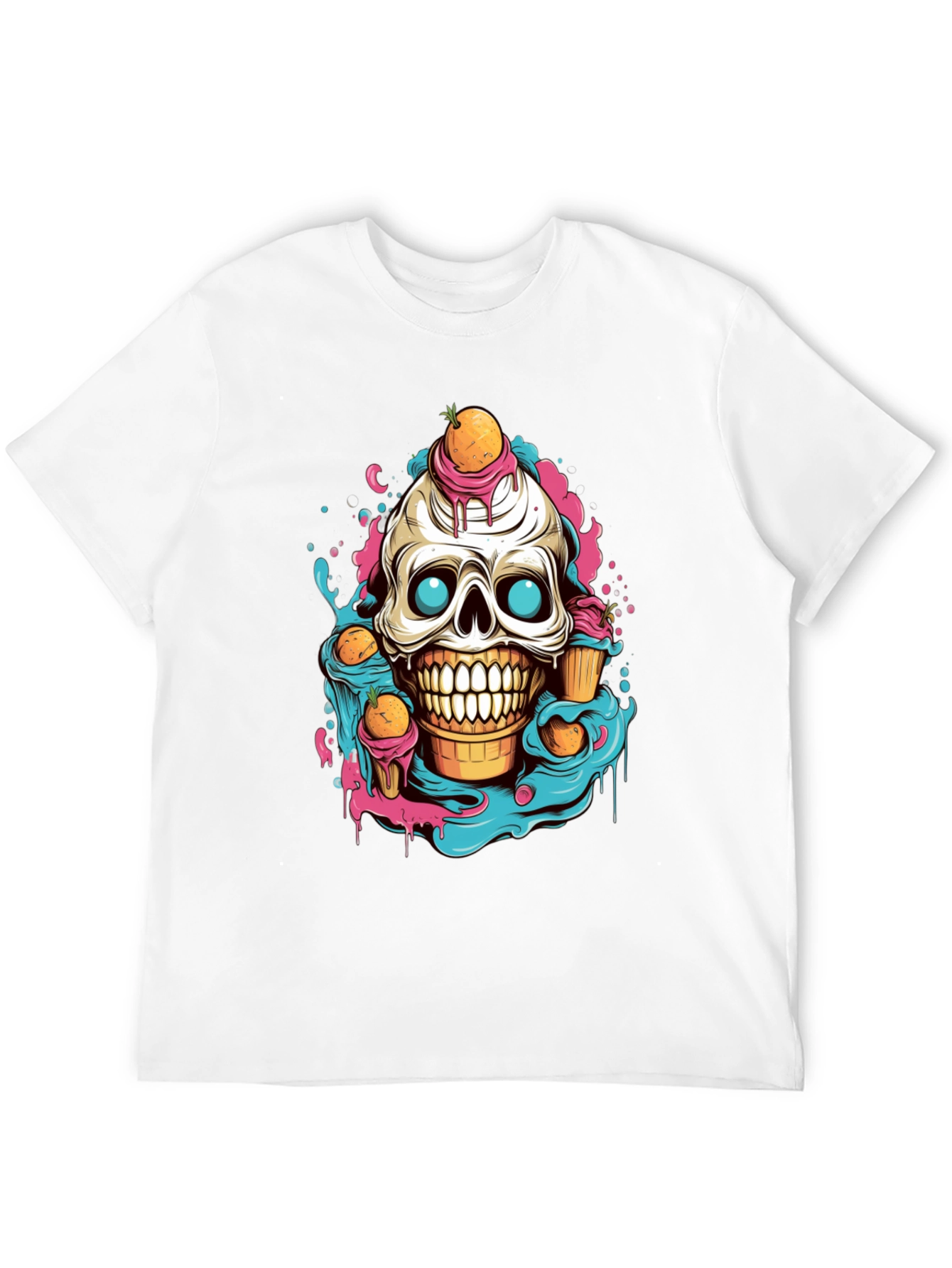 Skull Ice Cream Graphic T-Shirt