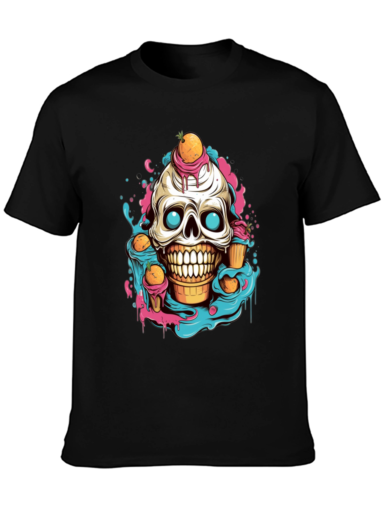 Skull Ice Cream Graphic T-Shirt