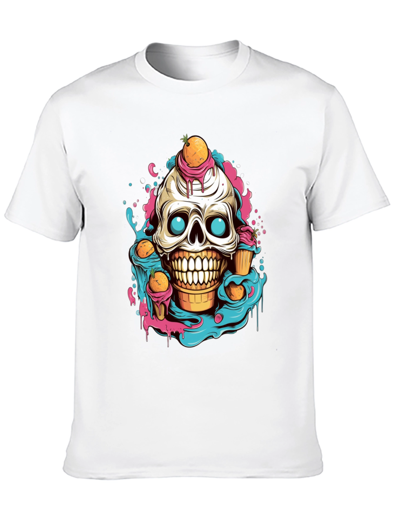 Skull Ice Cream Graphic T-Shirt