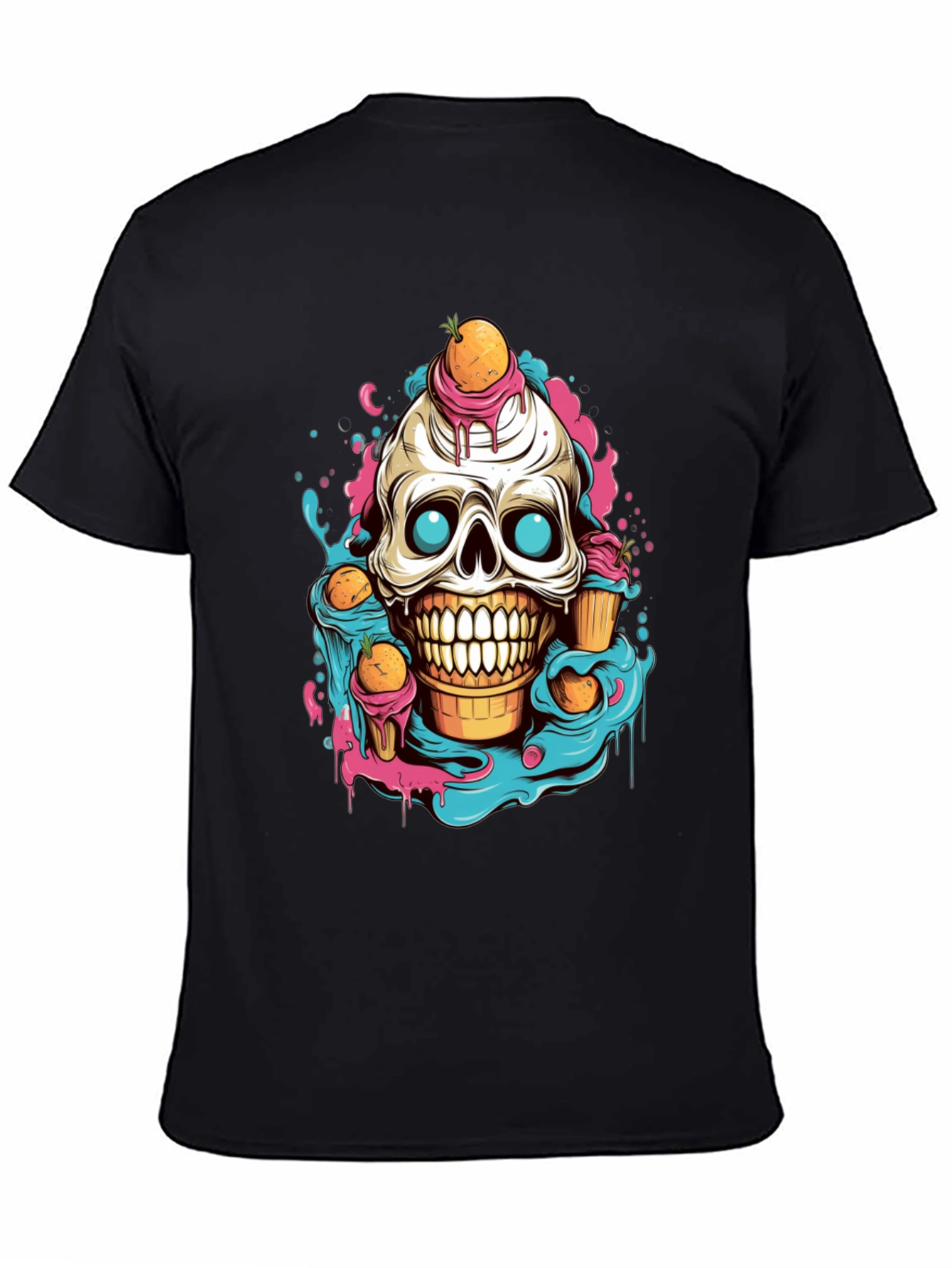 Skull Ice Cream Graphic T-Shirt