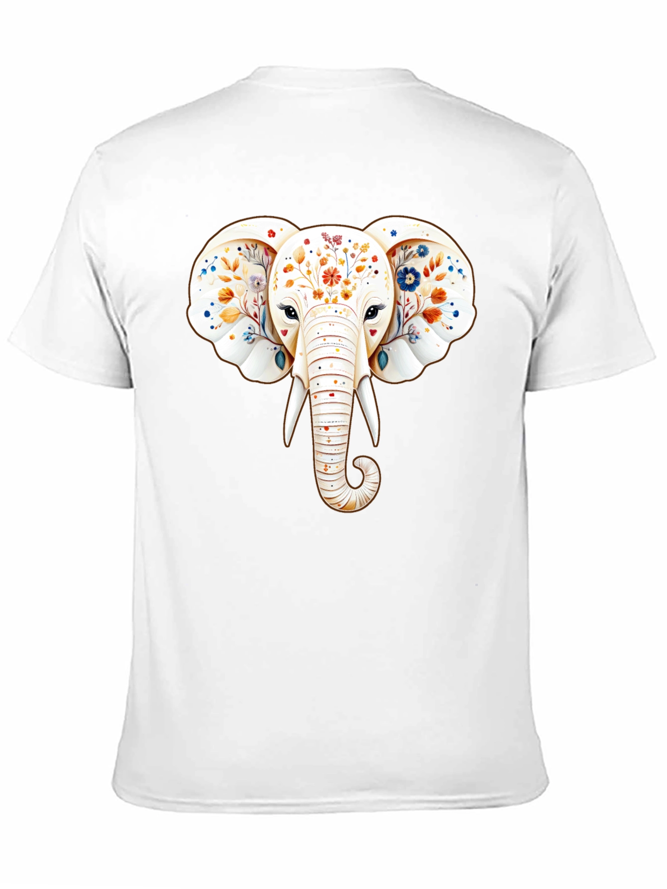 Floral Elephant Graphic Black T-Shirt