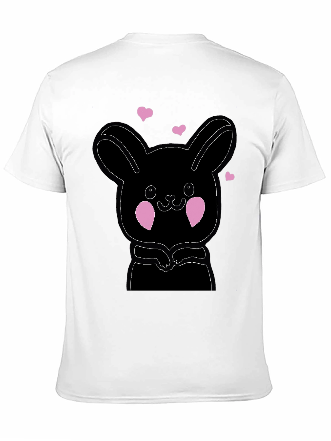 Cute Bunny Graphic Black T-Shirt