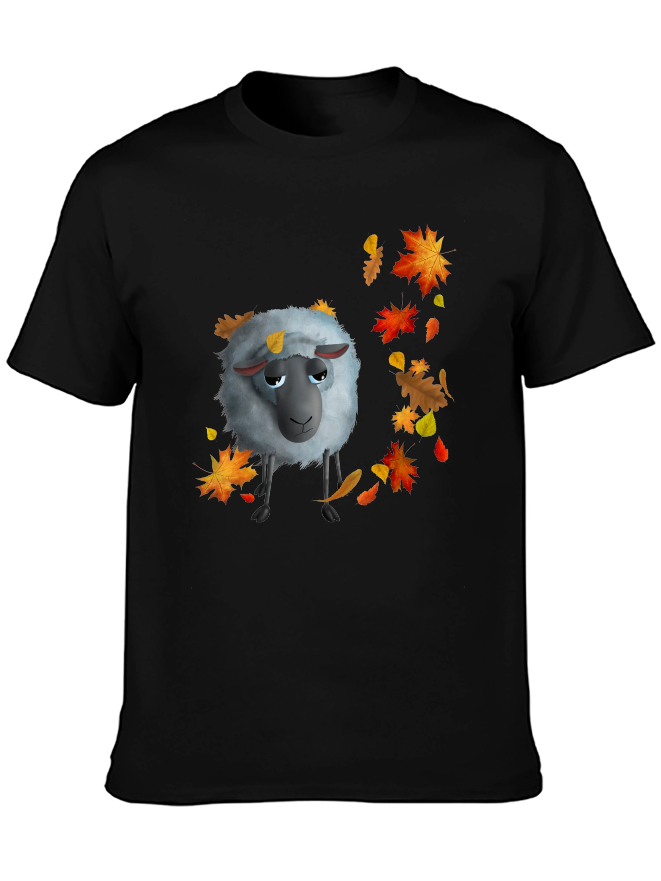 Autumn Sheep Graphic Tee - Black